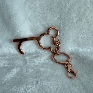 Mickey Mouse Rose Gold Key-Shaped Keychain